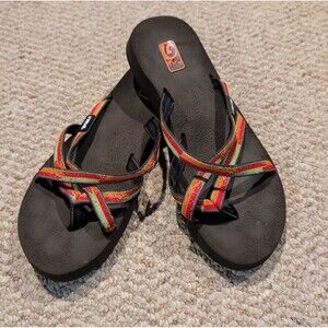 Teva Olowahu Sandals Womens 8 Brown Strappy Mush Flip Flop Casual Comfort